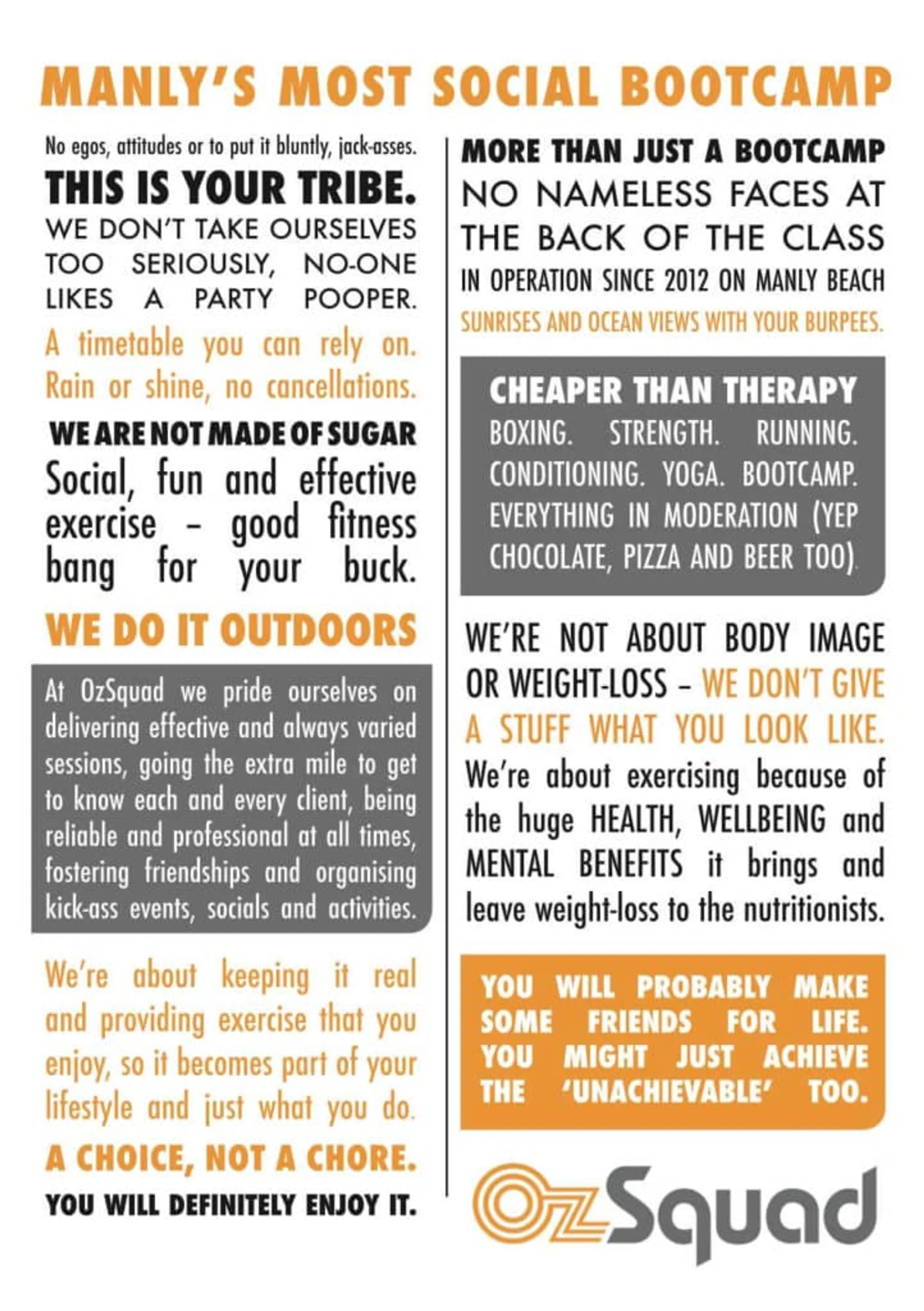 OzSquad Manly’s Most Social Bootcamp