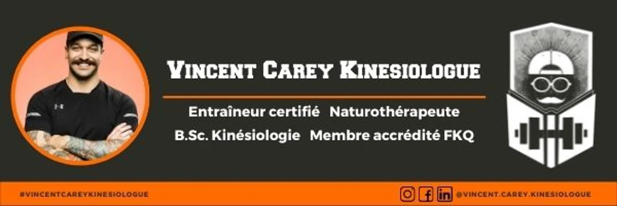 Vincent Carey Kinsiologue - Entraneur