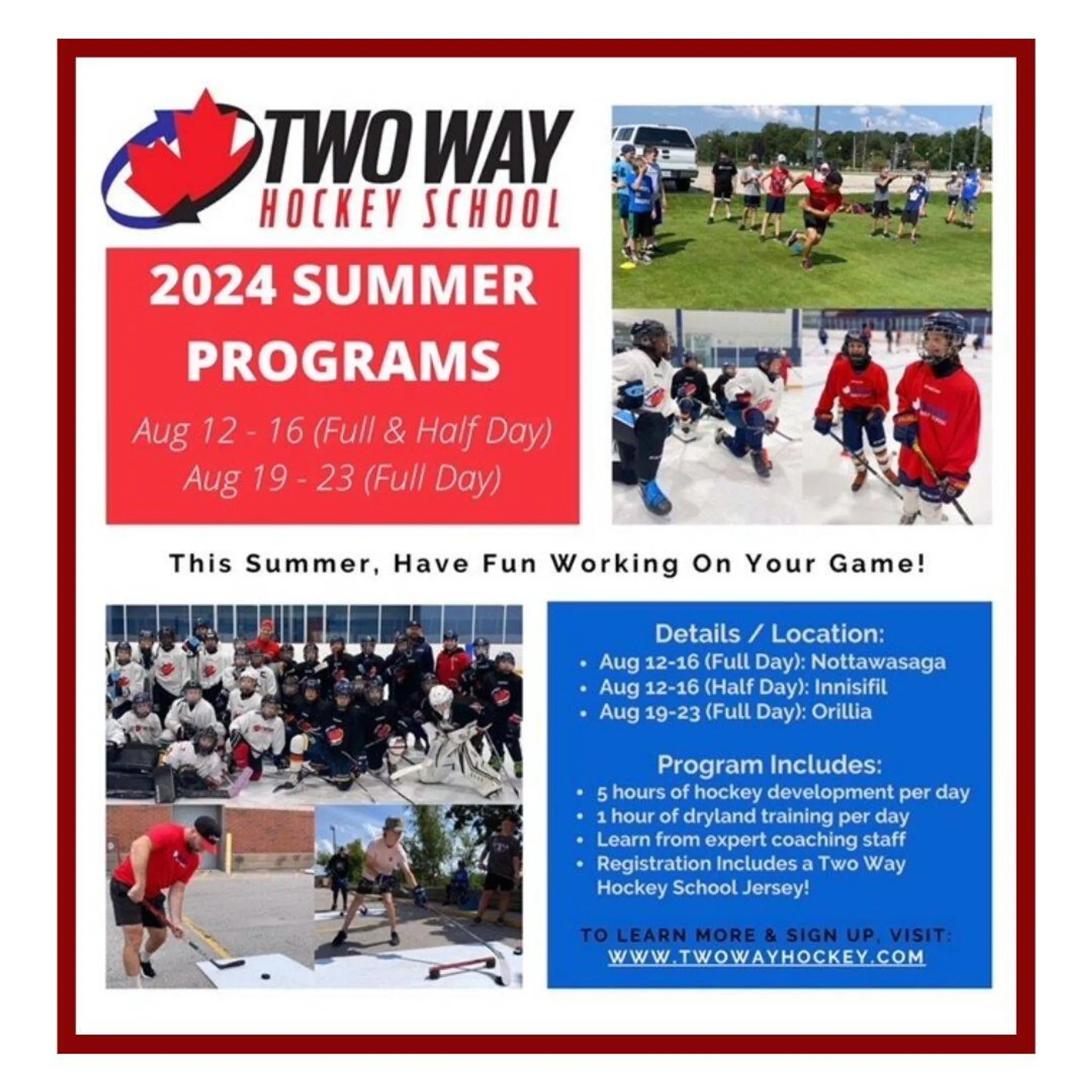 Two Way Hockey School Summer Half-Day Program