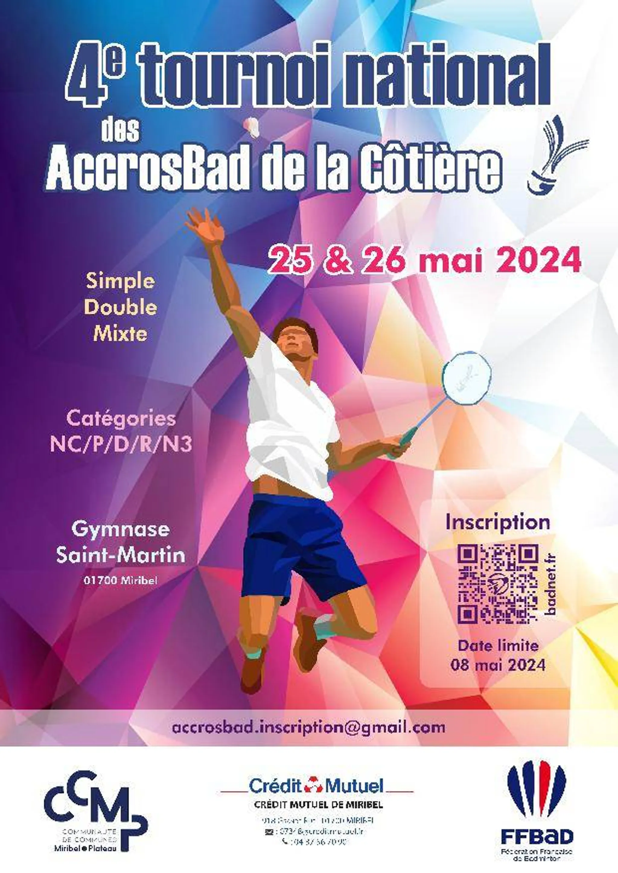 4ème TOURNOI NATIONAL DES ACCROSBAD DE LA CÔTIÈRE