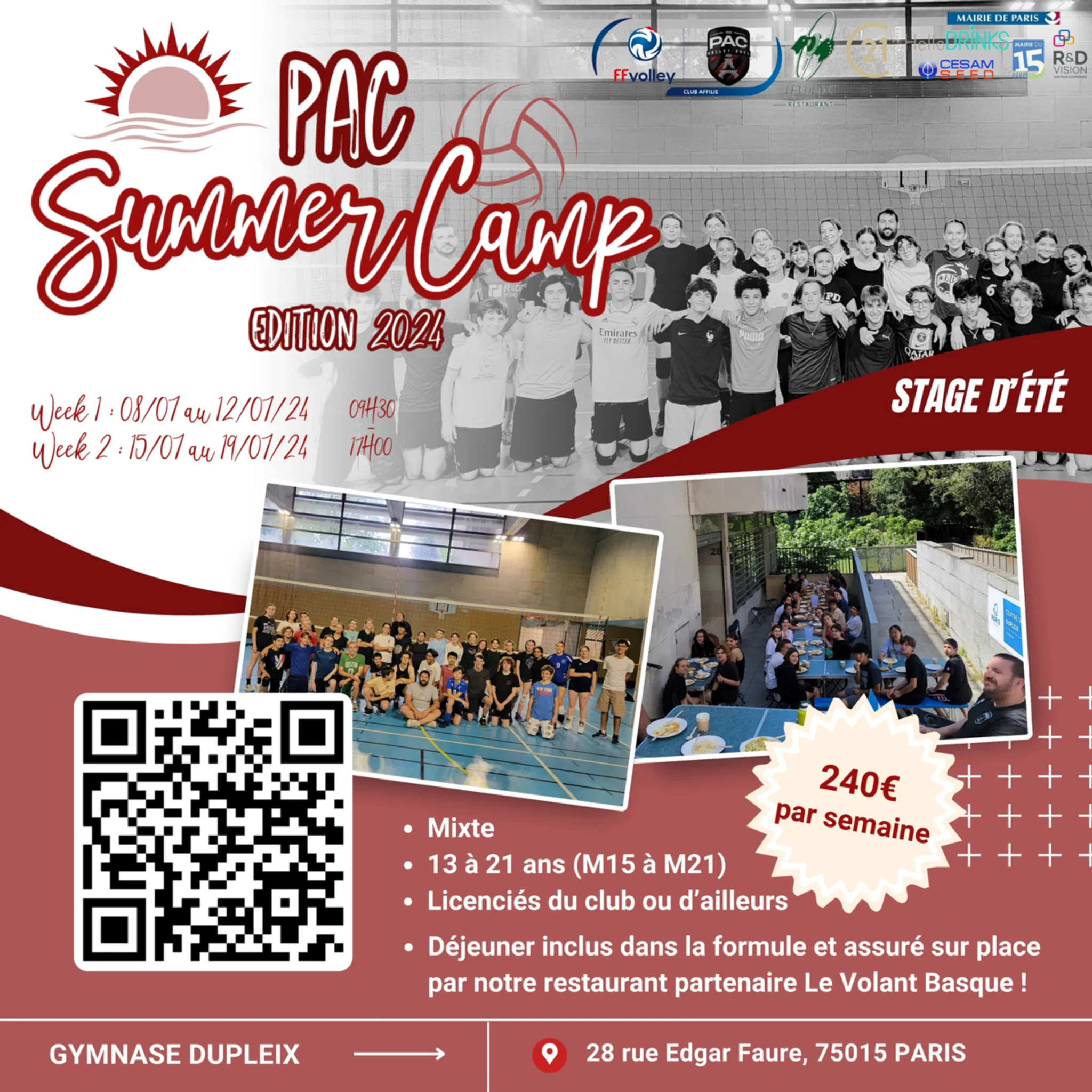 Stage d'été - PAC Summer Camp édition 2024