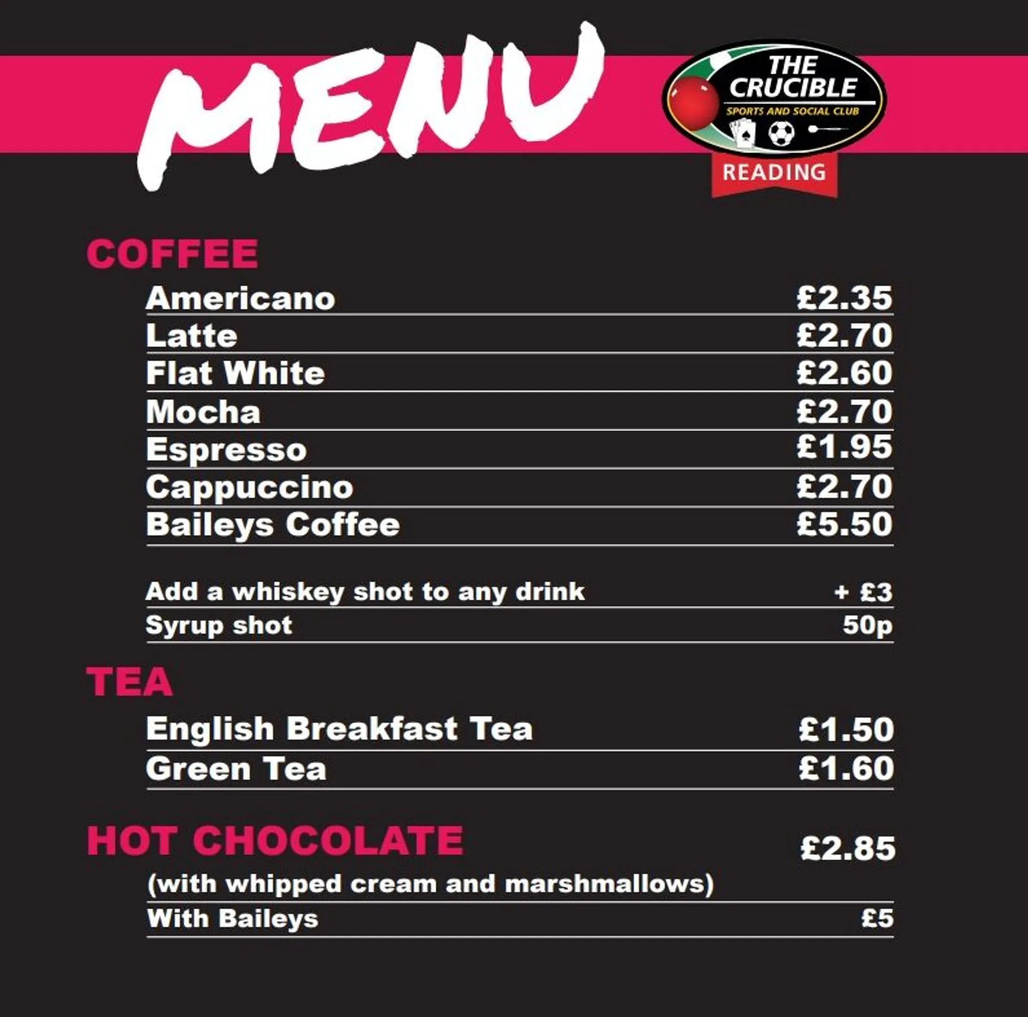 Crucible Sports & Social Club, Reading