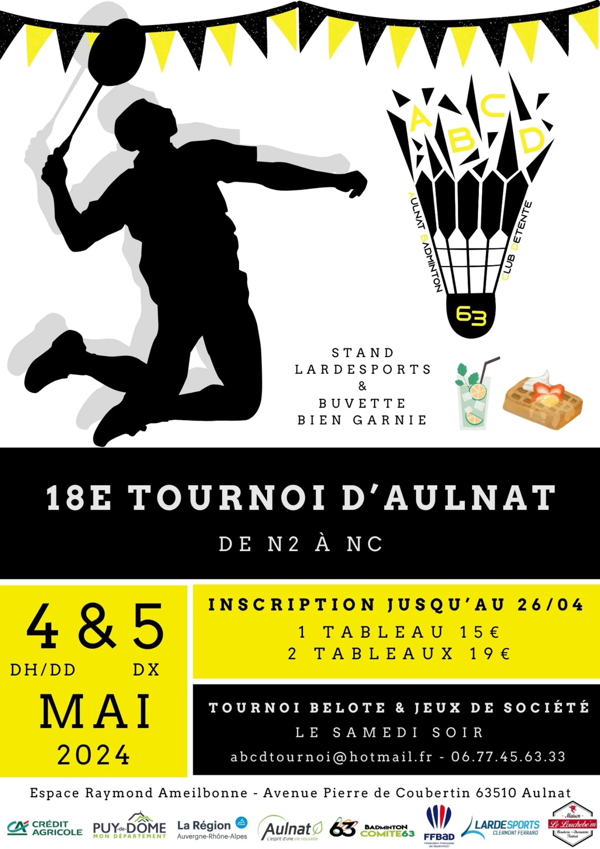 Tournoi écobad d'Andrézieux-bouthéon de simple double et mixte