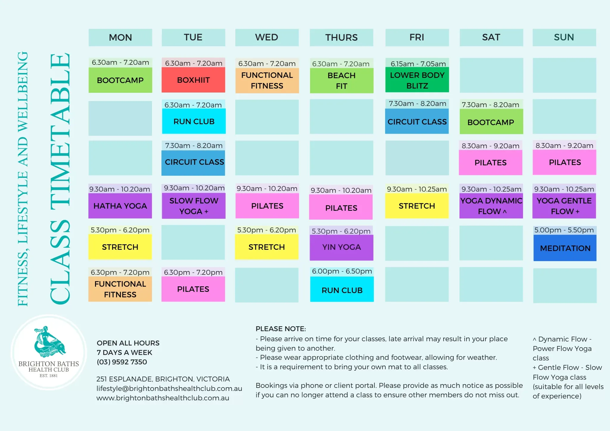 Group Classes at the Brighton Baths Health Club