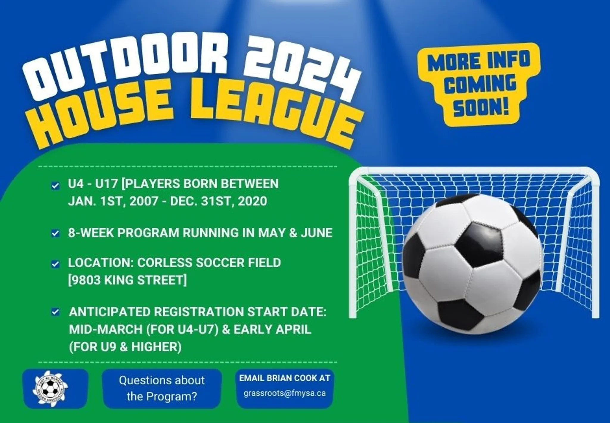 Outdoor 2024 House League Soccer Season Registration