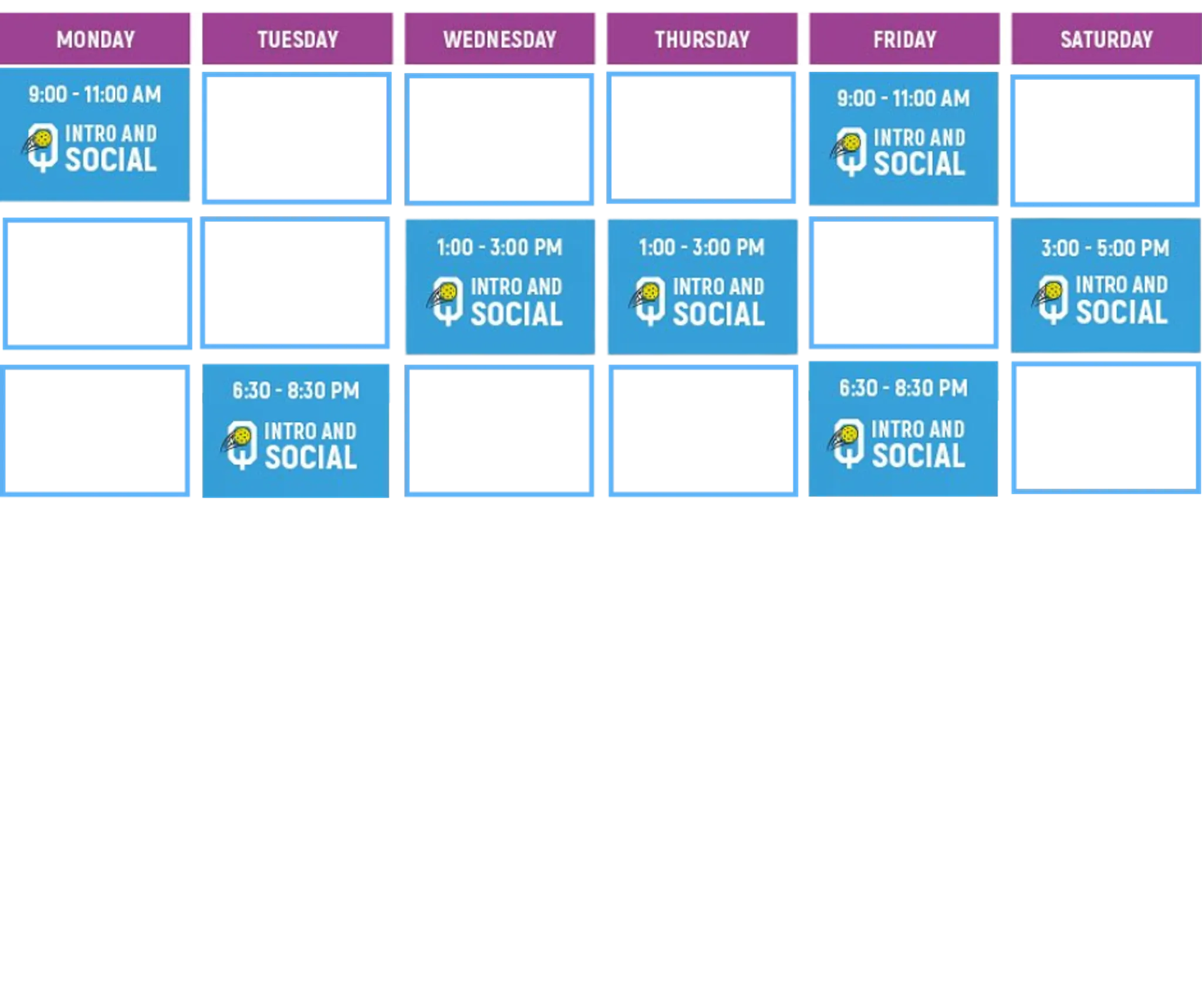 Tuesday night Intro & Social Pickleball