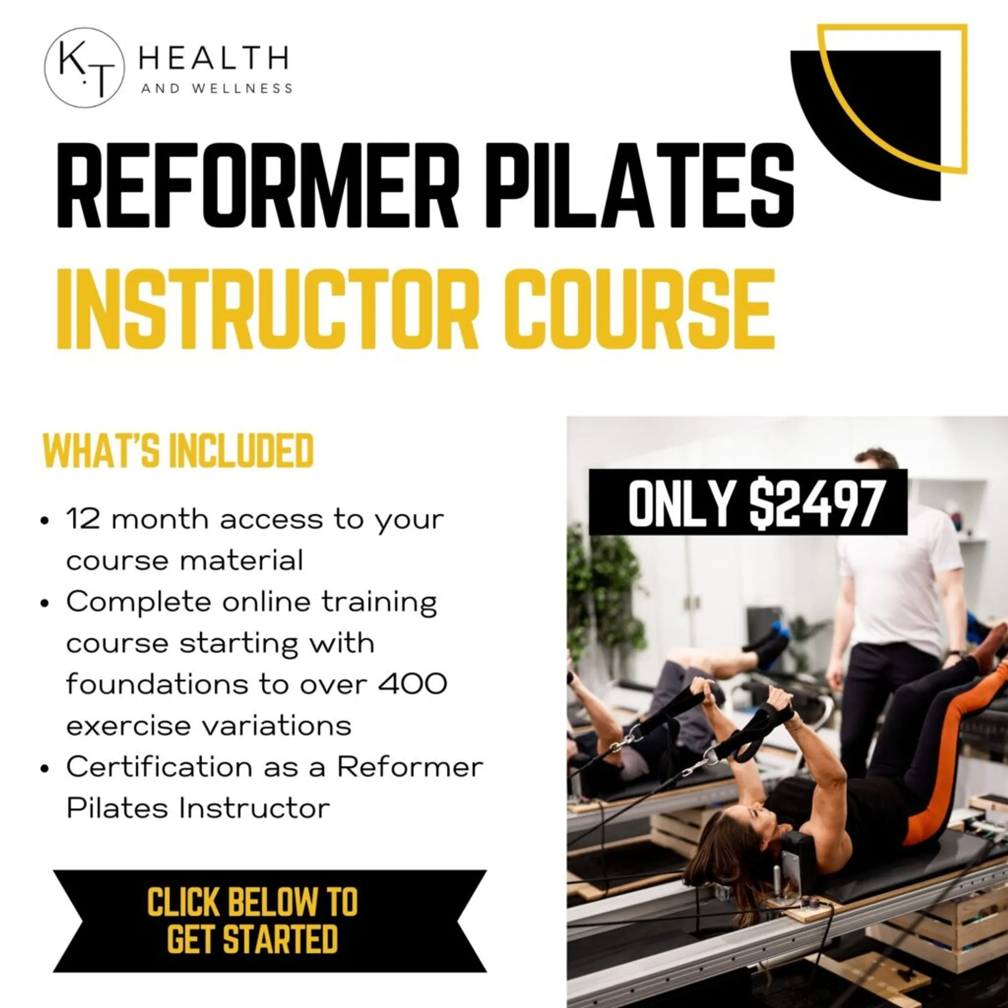 KT Reformer Pilates Instructor Course