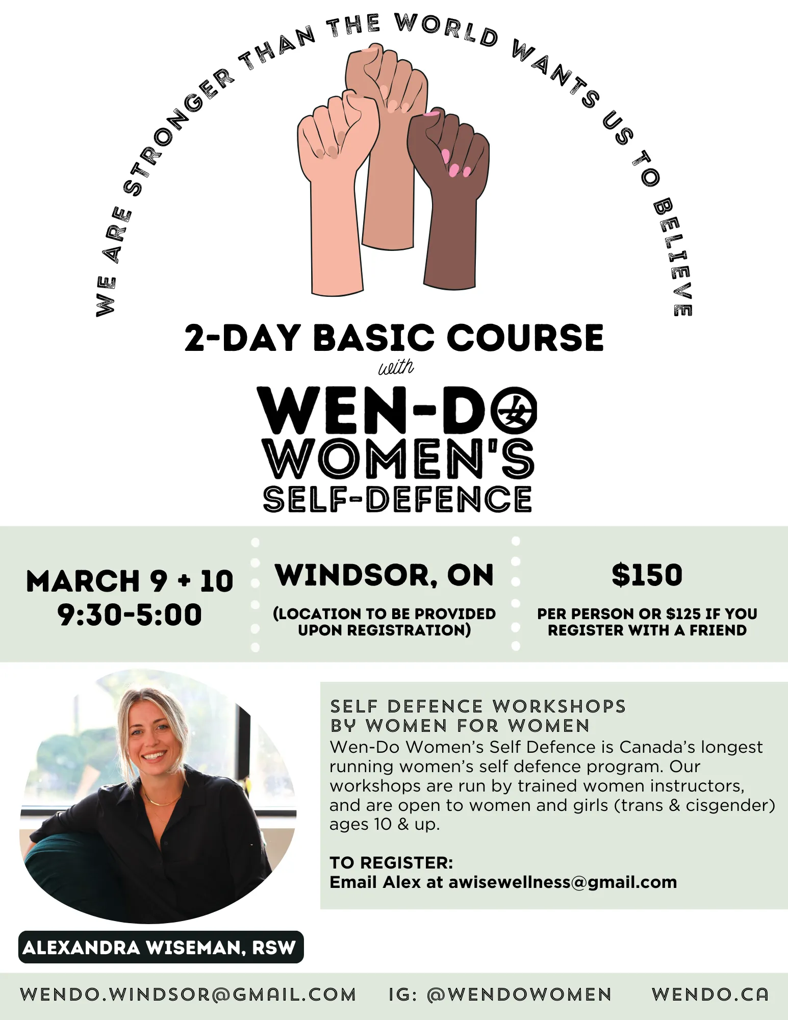 2-Day Women’s Self Defence Course for International Women’s Day