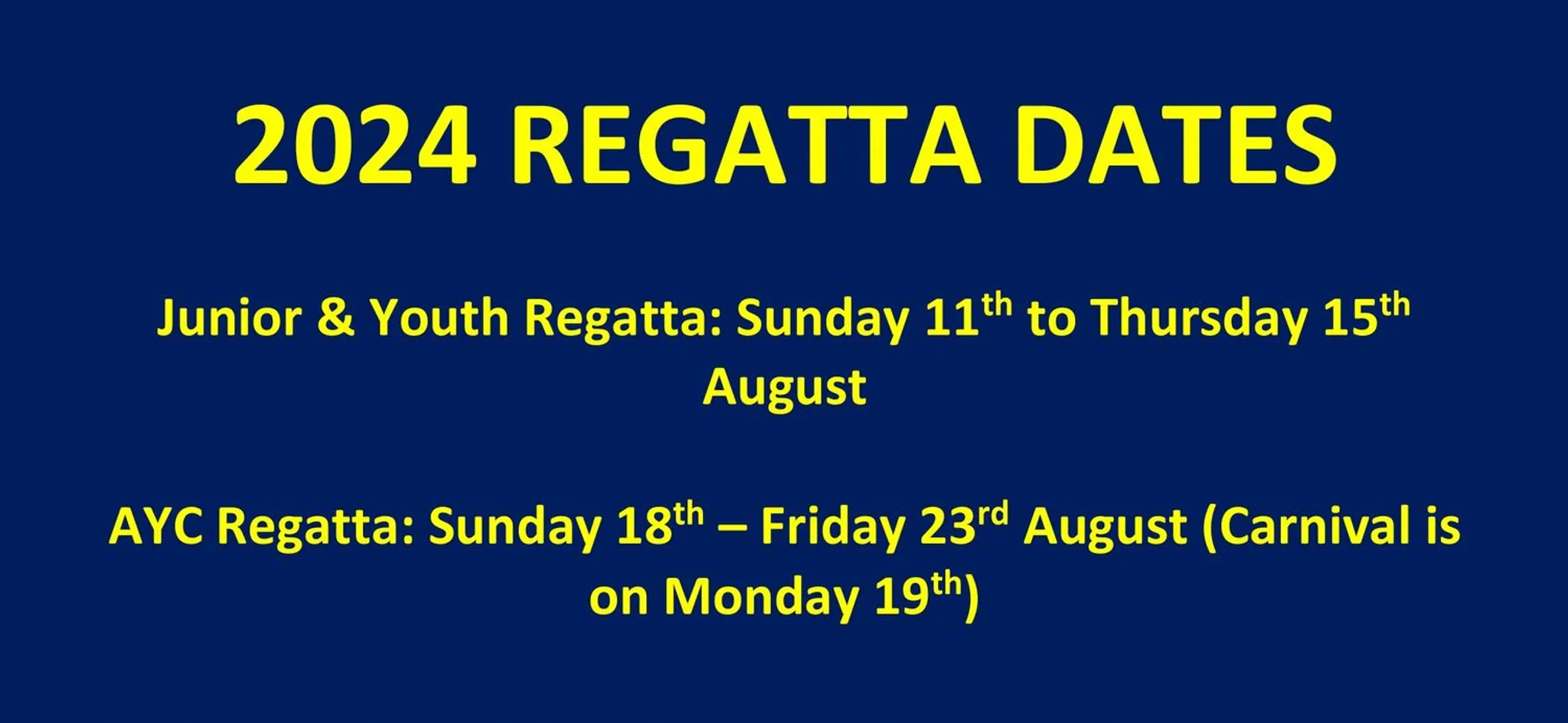 Junior and Youth Regatta Week