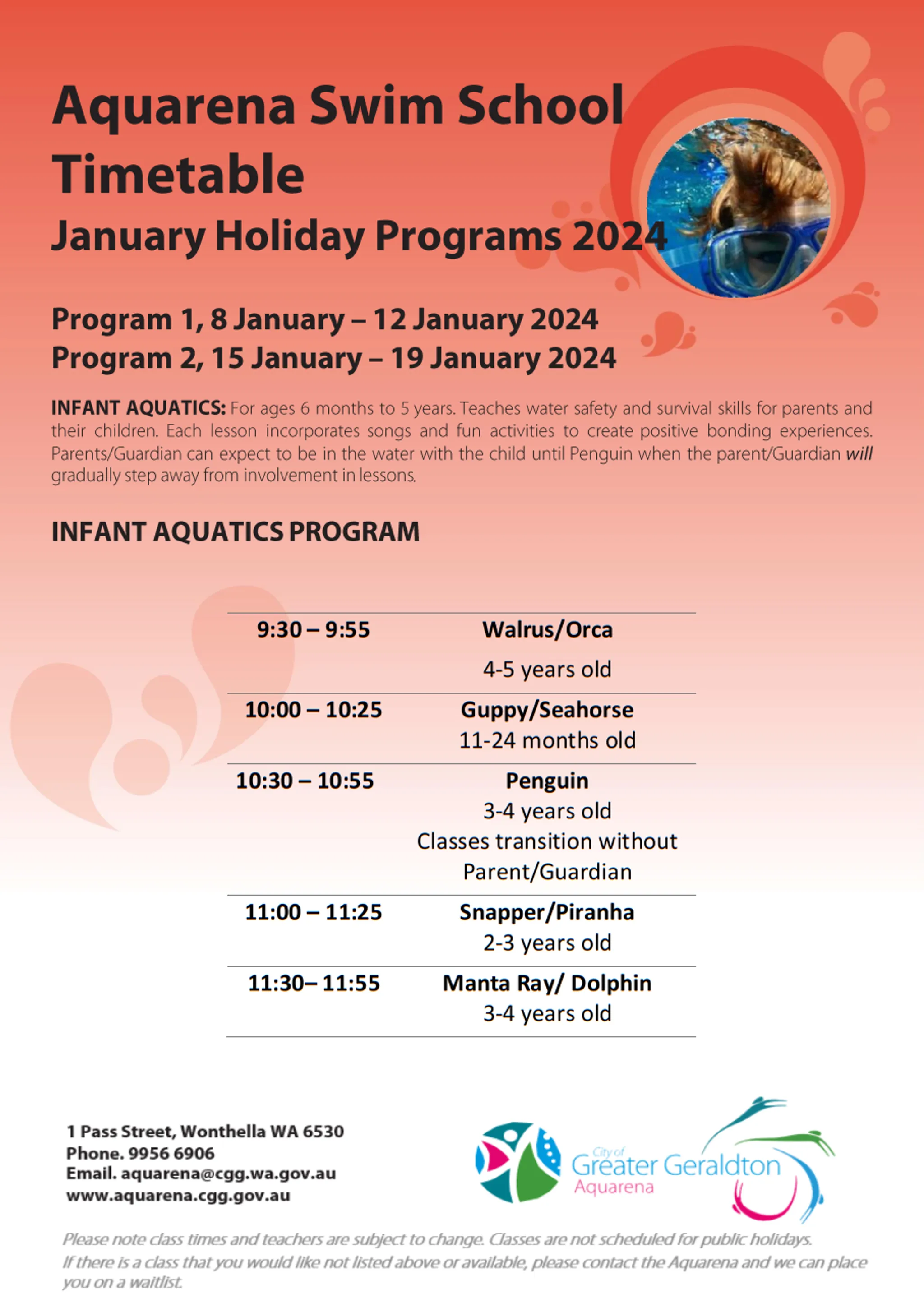 Aquarena Swimming Lessons