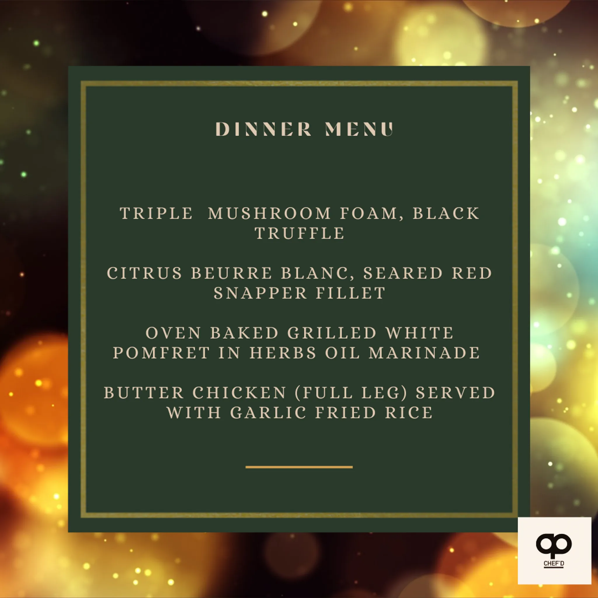 Chef'd club- Halal, Modern Indian and European Cuisine