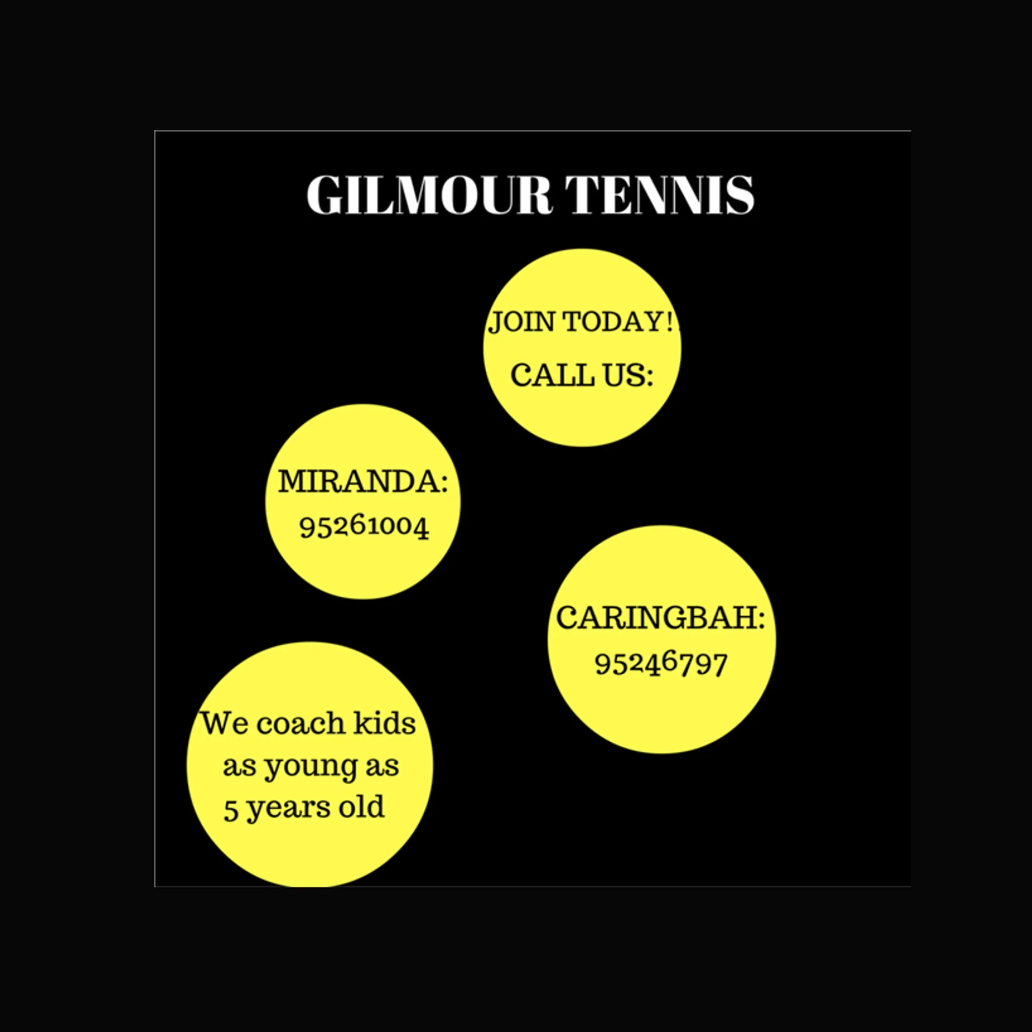 Gilmour Tennis - Miranda