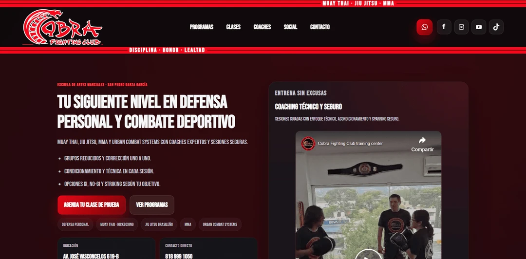 COBRA FIGHTING CLUB San Pedro Escuela de artes marciales y Defensa personal Muay thai/jiu jitsu brasileño/M.M.A