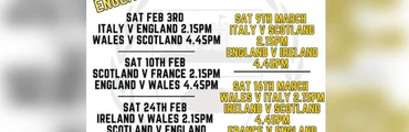 WATCH '6 NATIONS' MATCHES AT THE CLUBHOUSE