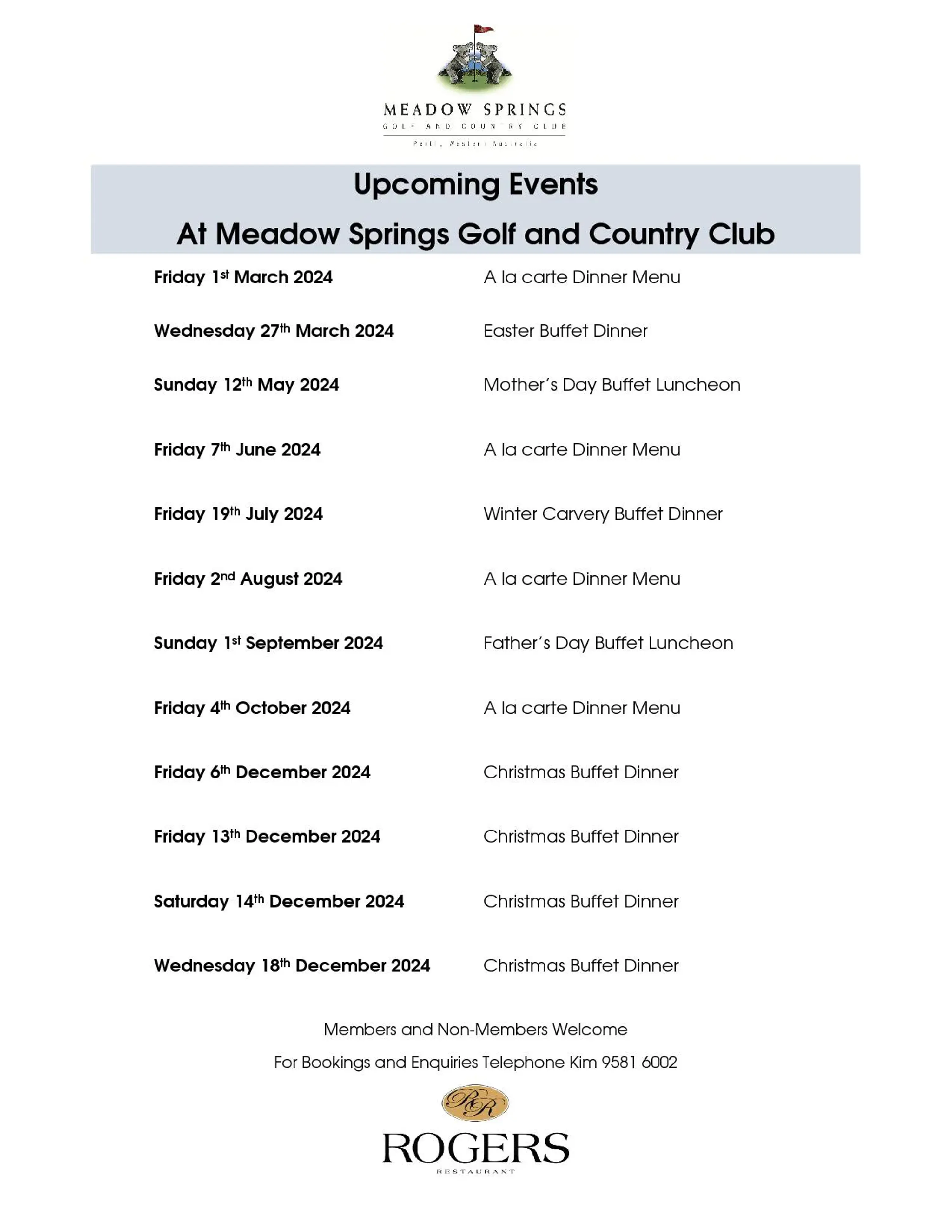 Curry Buffet Dinner at Meadow Springs Golf and Country Club