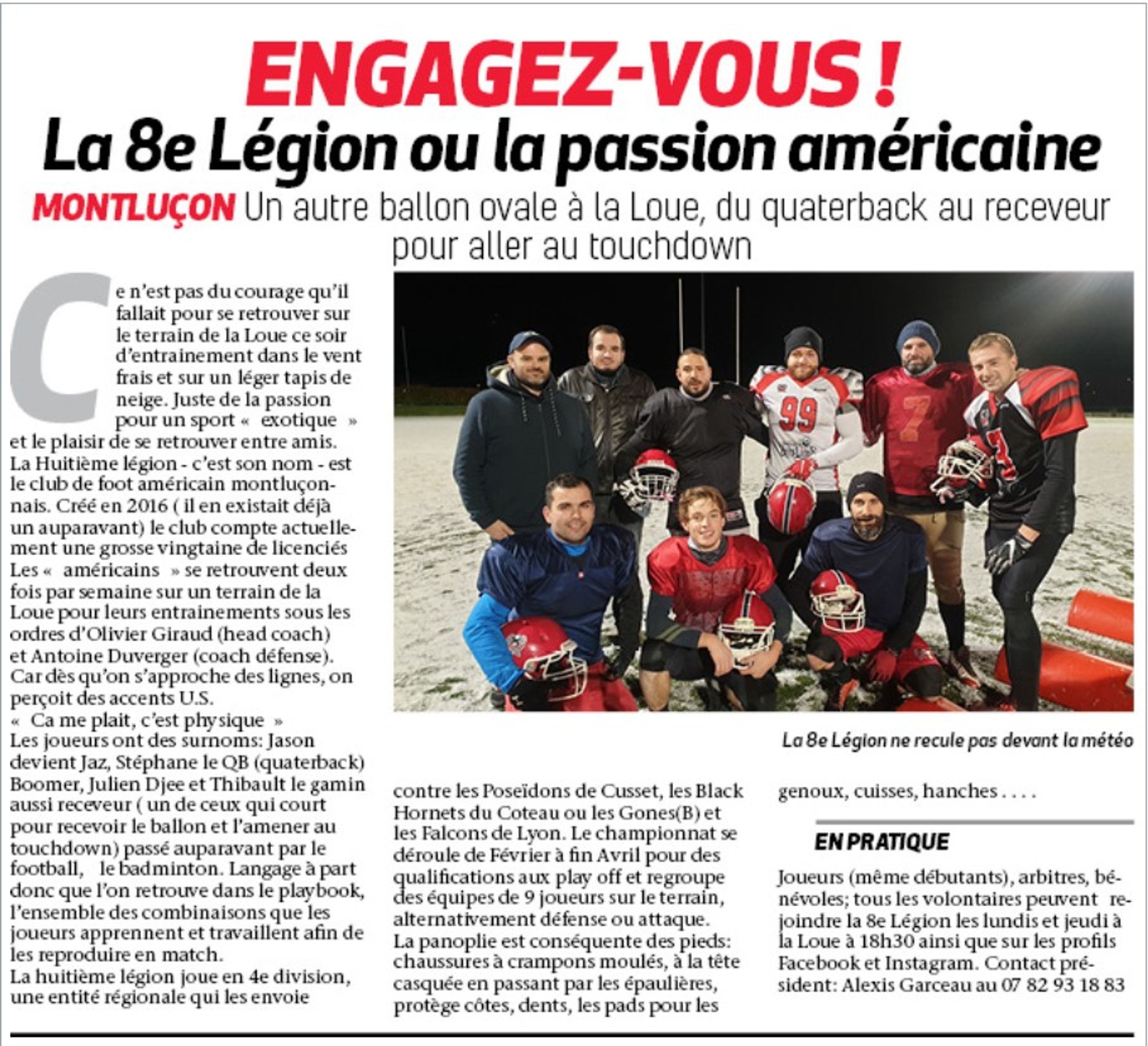 La Huitième Légion Football Américain Montluçon