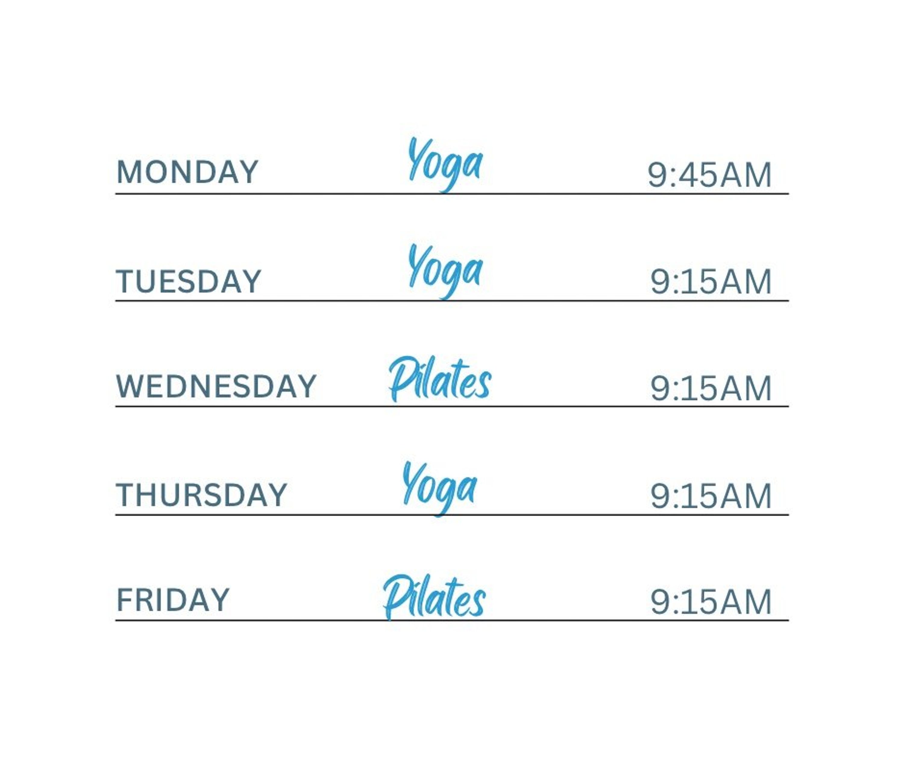 Timetable
