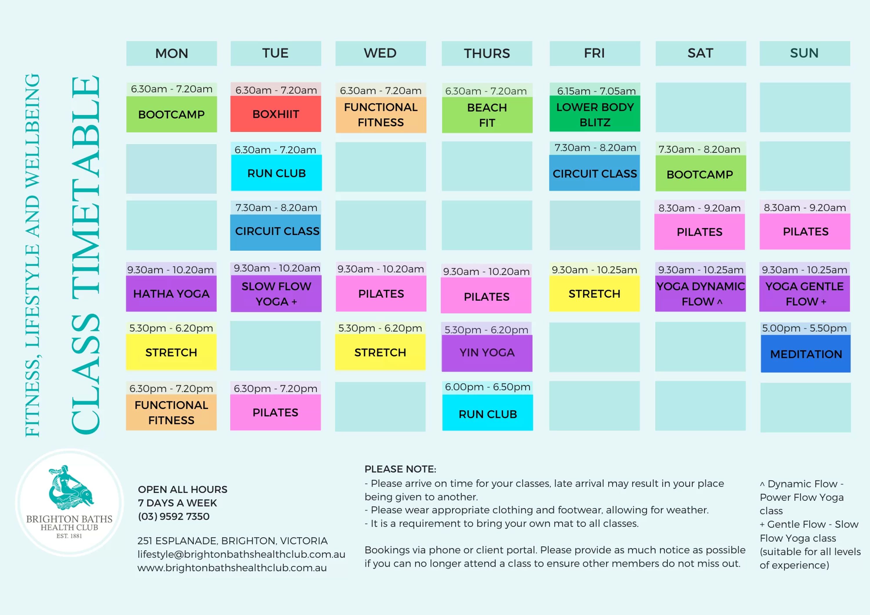 Group Classes at the Brighton Baths Health Club