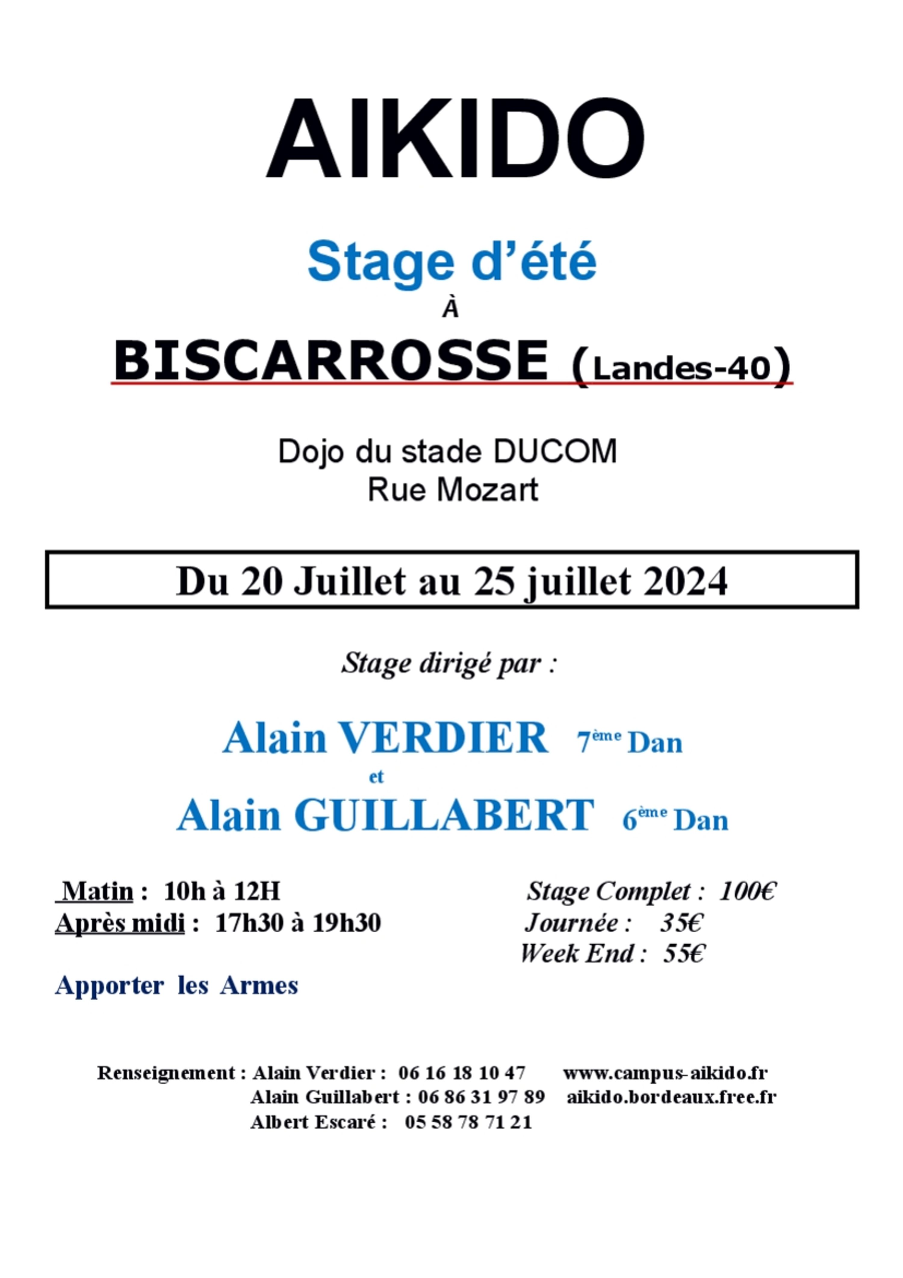 Stage d'été à Biscarrosse