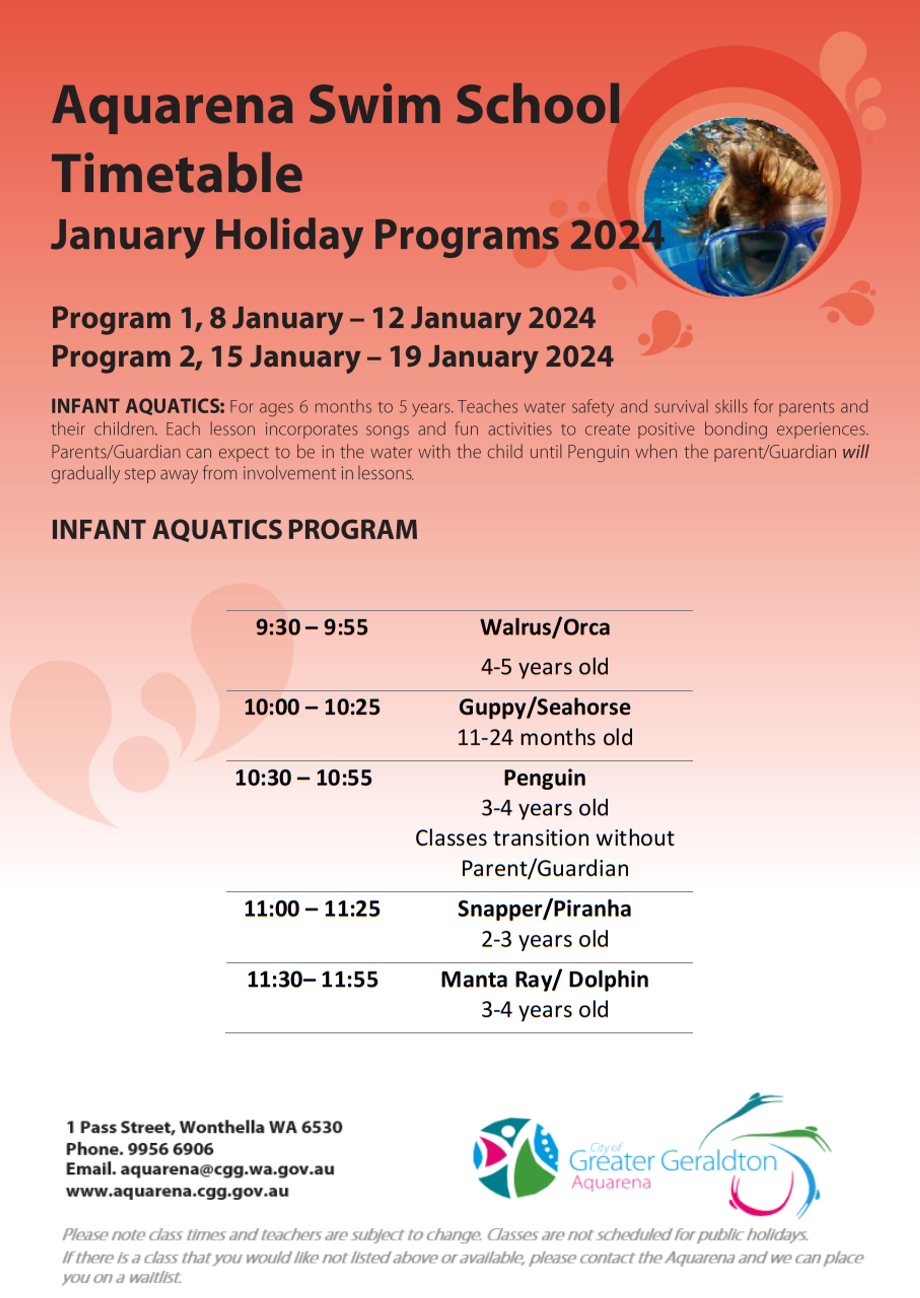 Aquarena Swimming Lessons