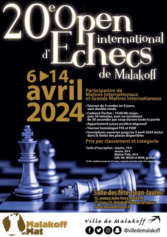 20ème tournoi d’échecs international de Malakoff