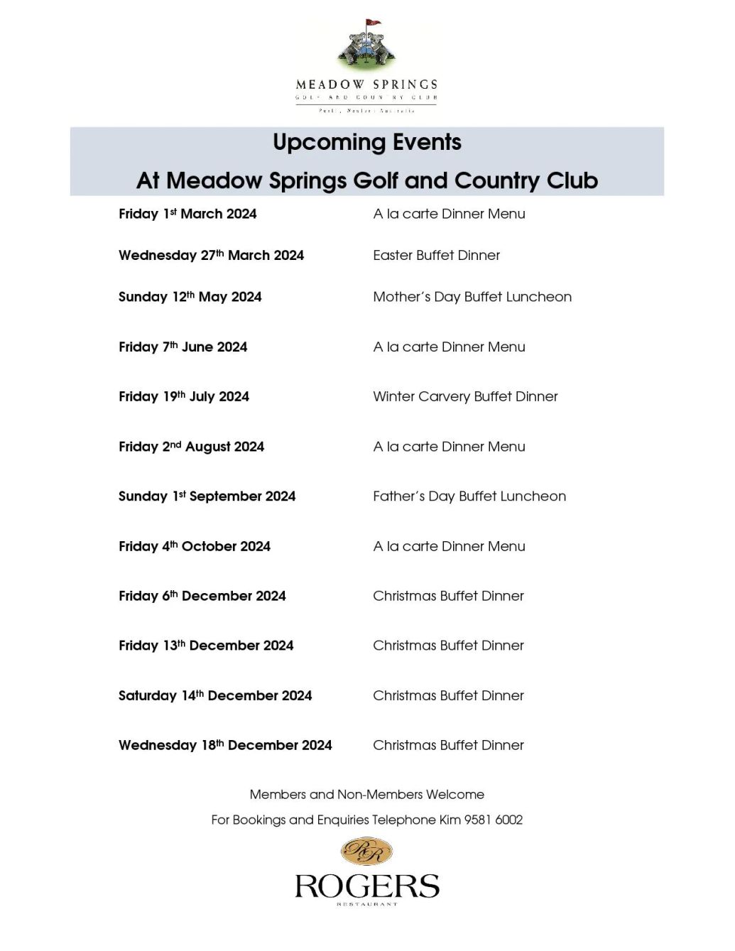 Curry Buffet Dinner at Meadow Springs Golf and Country Club