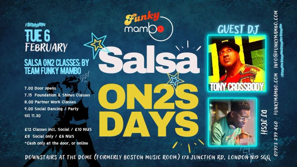 TUESDAY CLASSES & PARTY Salsa On2sdays