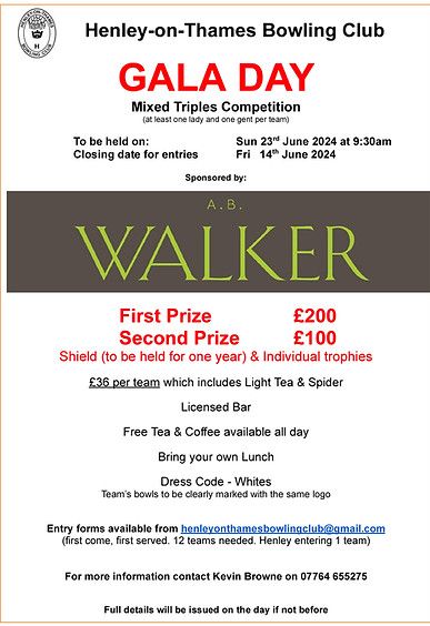 Henley-on-Thames Bowling Club Gala Day 2024